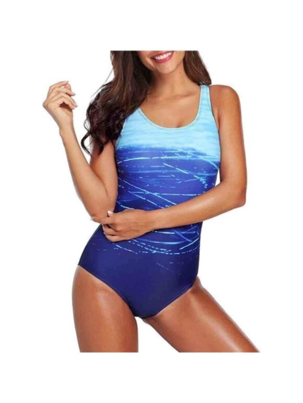 Women's One Piece Bathing Suit Crisscross Back Swimsuit